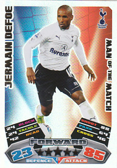 Jermain Defoe Tottenham Hotspur 2011/12 Topps Match Attax Man of the Match #411